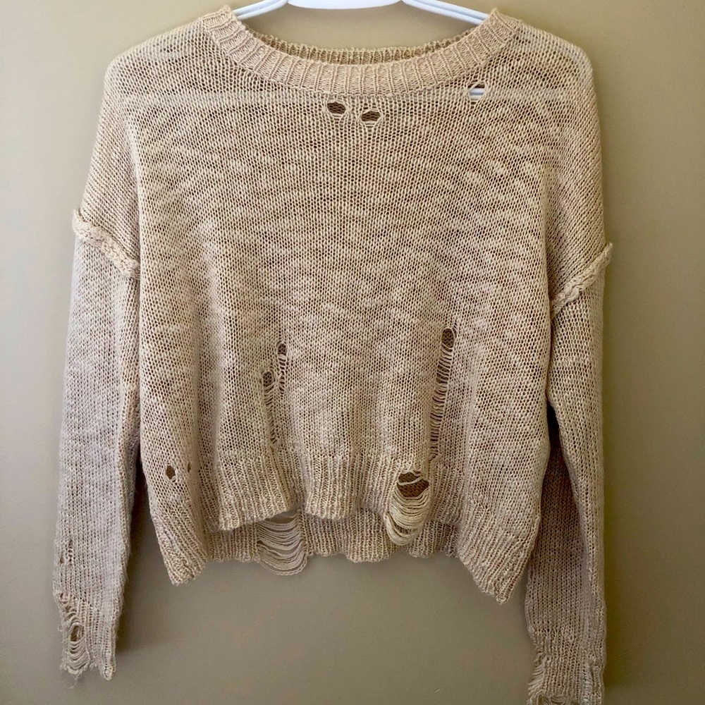 Distressed Crop Top- size small